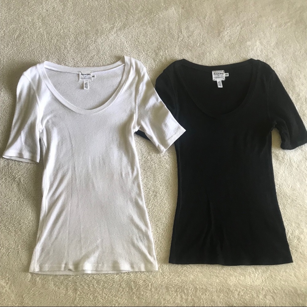 2 ⭐️Michael Stars⭐️ Anthropologie Sparkly Tees S